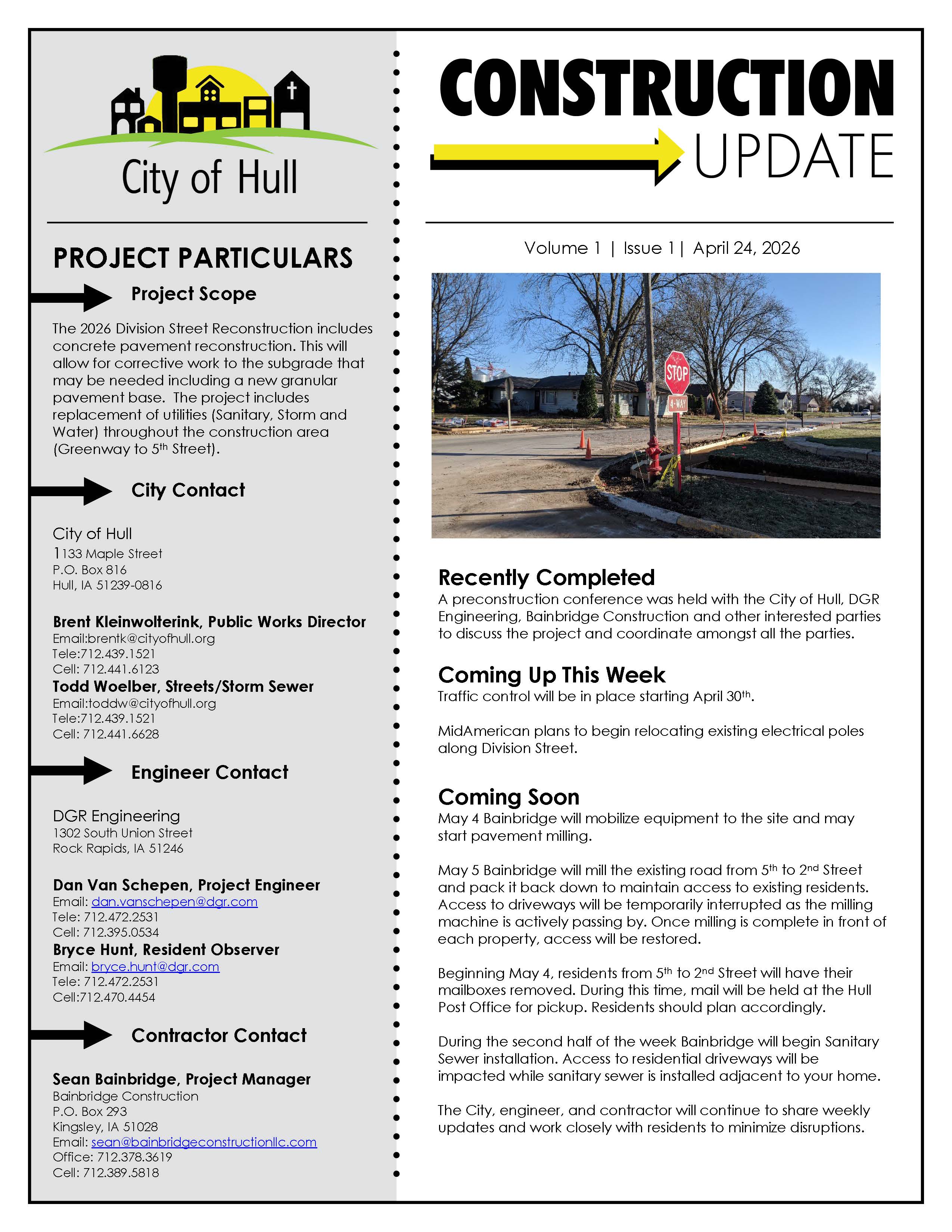 2026 Division Street Project Details Flyer in English